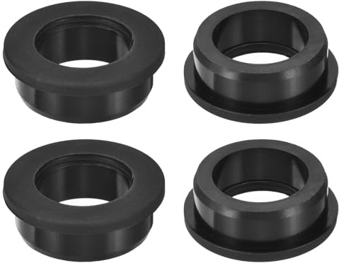 QUARKZMAN 4Pcs Bagues en Caoutchouc 1-1/2 (38mm) Trou de Perçage, 1-1/8 (28mm) Trou d'ID Bouchon de Trou en Caoutchouc de Silicone Noir Joint d'Étanchéité pour Câblage, Automobile