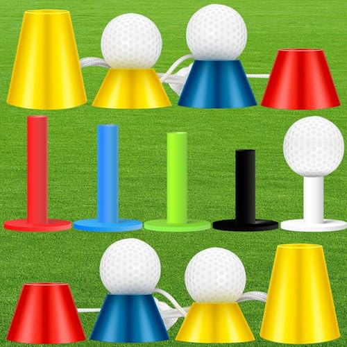 FINGER TEN Winter Gummi Golf Tees 8 Stück Mit 5 Farben Gemischte Größen Golf Tees, für Frauen Männer, Kunststoff Golf Tees für Frostige Tage für Praxis Driving Range Mat