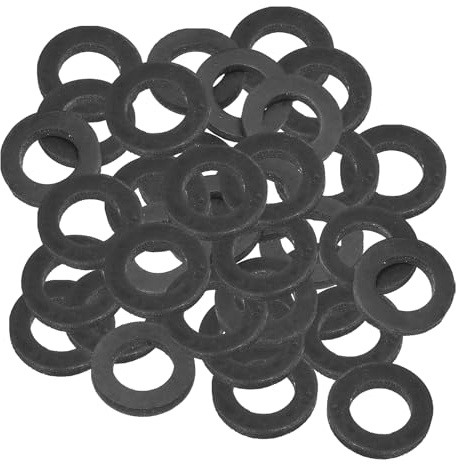 PATIKIL Arandela Plana de Goma M14, Paquete de 40 Unidades 14mm ID 24mm OD 3mm de Grosor Junta Espaciadora de Sellado para Grifo Tubería Manguera de Agua Perno de Fijación, Negro