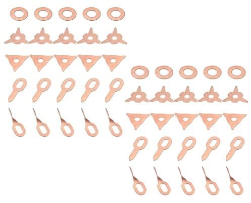 VOANZO Kit de 50 Piezas para soldar Pernos, Accesorios, Anillos para abolladuras Rectos y retorcidos, Arandelas de Gancho, Almohadilla de Estrella Redonda, Kit de Inicio Uni Spotter para reparación