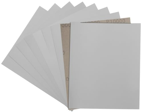 STEBRUAM 230x280mm Papel De Lija,5 Piezas 10000 Grano Lija Agua lijado de metales y pulido automotriz Acabado de muebles de madera Lijado