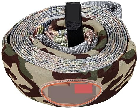 Seilwinde Windenseil, 5 m 5 Tonnen Abschleppseil, strapazierfähig, hochfest, Notfall-Abschleppseil, Kabelband mit Haken for PKW-LKW-Anhänger,für ATV UTV SUV LKW Boot Offroad(Camouflage)