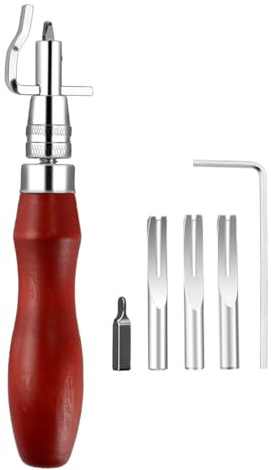 Nicear Ranuradora De Costura Ajustable Profesional 7 En 1 Y Biseladora De Bordes Plegados, Kits De Artesanía De Cuero, Herramientas De Cuero Para Trabajos De Artesanía De Cuero