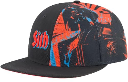 STAR WARS Unisex-Erwachsene Baseball Cap, Sith Graphics Adult Snapback Hat with Flat Brim Baseballkappe, Schwarz, Einheitsgröße