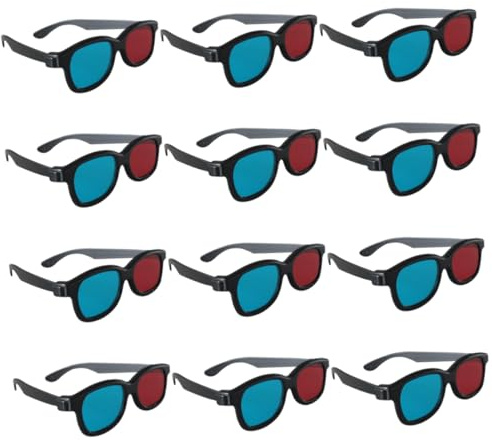 SOIMISS 20Piezas Gafas Portátiles de Plástico con Lentes Rojo y Azul para Cine y Videos Ligera para Niño Niña y Adultos