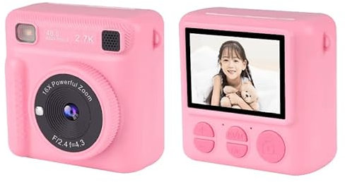 Revalinx Appareil Photo Instantané Enfant– Écran 2.4, Impression Thermique 12MP, Camera Enfant 1080p avec Filtres Selfie Flash USB, Appareil Photo numérique Enfant- Carte 32 Go, Cadeau Garçon/Fille.