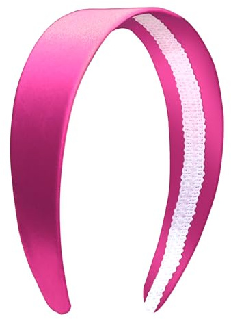 Fascia per capelli larga 4,1 cm, in raso di seta, per donne e ragazze, tinta unita, accessori per capelli fai da te, regali per le vacanze (fucsia)