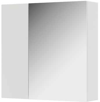 Vicco Badspiegelschrank Leopold, Weiß, 60 x 59.2 cm | Mit Regalböden und 1 Spiegeltür, zur Wandmontage mit integrierter Spiegelfläche