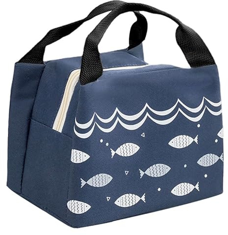 PanBeiQi 1 Pcs 6L Lunch Tote Bag for Women/Men/Girls/Children, Wide Open Insulated Cooler, Portable Box Holder for Foods/Drinks/Picnic/Beach/School/Office (Cyan)
