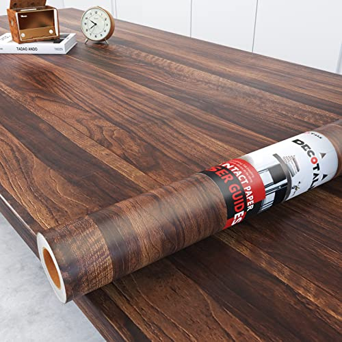 Decotalk Klebefolie Küche Arbeitsplatte Holzoptik Braun 81X500cm Möbelfolie Holz Klebefolie Tapete Selbstklebend Holzoptik Braun Möbelaufkleber Holztapete Dekorfolie Holzmaserung Vinyl Folie Verdicken