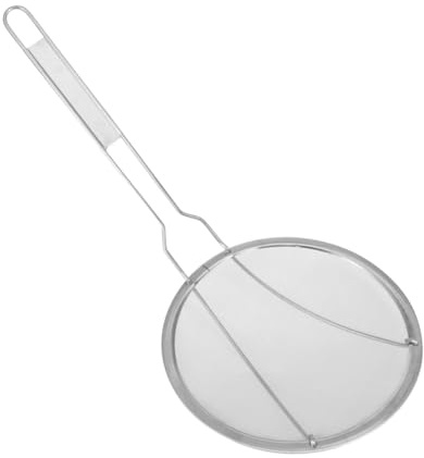 Stainless Steel Oil Skimmer Ladle 22cm Kitchen Wire Strainer Spoon | Silver Finish, Anti-rust Build, Long Handle Design, Filters Water or Oil, Fine Mesh Scoop