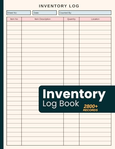 Inventory Log Book: Simple Business Inventory Tracker Log Sheets Book For Small Business and Personal Use - Stock Record Notebook for Tracking Products, Supplies & Equipment