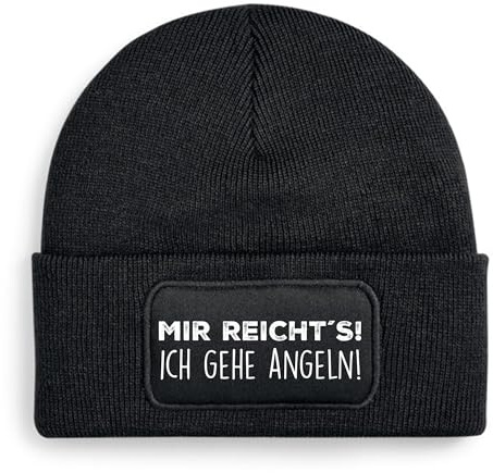 BOO Shirt Ich gehe Angeln Mütze – lustige Beanie mit Spruch | Geschenkidee für Angler, Fischer & Outdoor-Fans