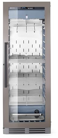 HENDI Reifeschrank, Arktic, mit 3 Regale, 3 Haken, Hängestange, Salzschale, Fleischreifeschrank, Trocknungsschrank, Dry Age Schrank, 352L, 230V/170W, 595x710x(H) 1720mm, Edelstahl, Glas