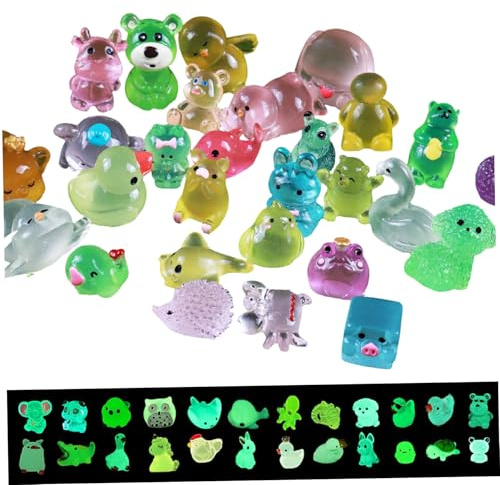 Nuiorfty Mini Animaux en résine 250 pièces Mini Animaux Lumineux Mignons en résine Accessoires de Jardin féeriques vifs décora