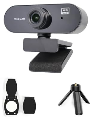 Obotsnoi 1 set di telecamere da tavolo regolabili, con supporto e copertura per la privacy, video 1080P/2K/4K per l'apprendimento online con webcam USB