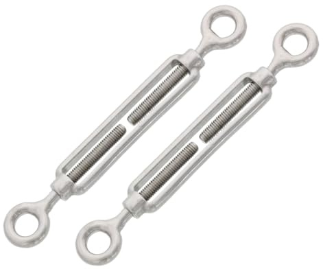 FUHAMJ 2 Piezas Tensor De Alambre Acero Inoxidable, M4 Ojo Y Ojo Tensores De Alambre Ajustable, Tensor Cuerda Tendedero Para Vallas De Jardín, Colgar Cuadros