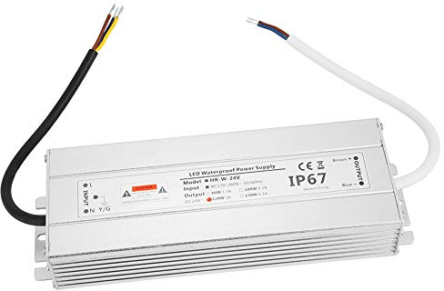 Fafeicy Fuente de Alimentación de 24 V, Controlador LED de Aluminio con Clasificación de Impermeabilidad IP67, 120 W 5 A para Tiras de Luz LED y Lámparas de Interior
