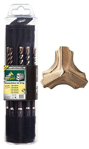 Twist Drill Punte Per Trapano demolitore SDS Plus set da 10 pezzi 3 fori di Schneider fino a 1500