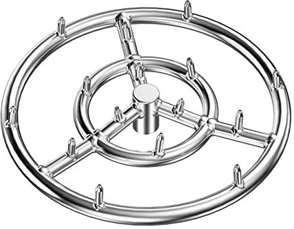 Skyflame 30 cm rund rostfritt stål eldstad brännarring, hög flamma