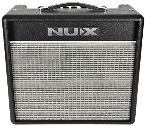 Nux Mighty 20 BT tragbarere Verstärker, Gitarrenverstärker (20 Watt Output, 4 Kanäle, 9 verschiedene Effekte, 3.5mm Aux-Anschluss, 8 Zoll Lautsprecher, Bluethooth), Schwarz