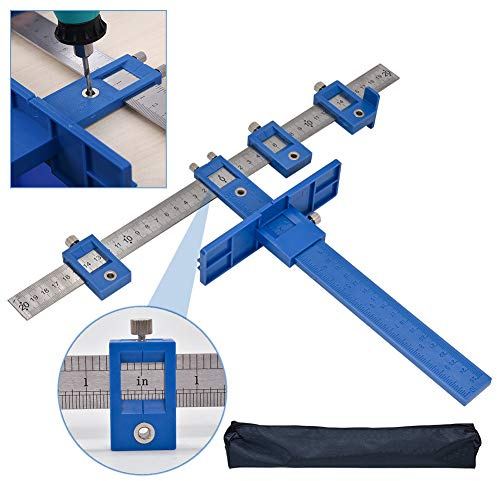 Angzhili Drill Punch Locator Drill Guide Sleeve Cabinet Hardware door handle jig Drawer Pull Jig Wood Drilling Dowelling Tools Punch Locator Installation of Handles Knobs on Doors or Drawer Pull