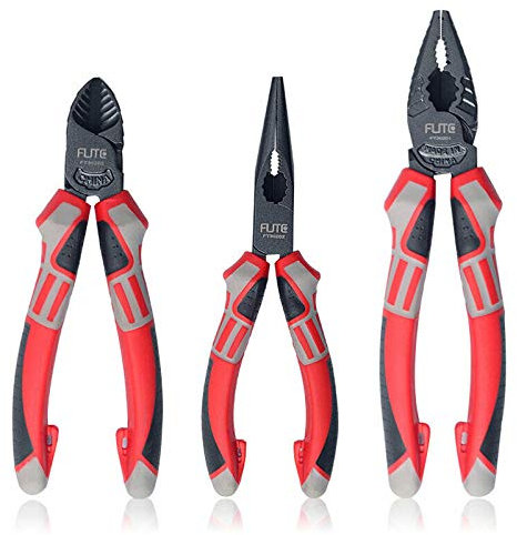 Pinze da taglio resistenti con manico antiscivolo (pinza combinata da 20,3 cm + pinza diagonale da 15,2 cm + pinza a becco lungo 15,2 cm)