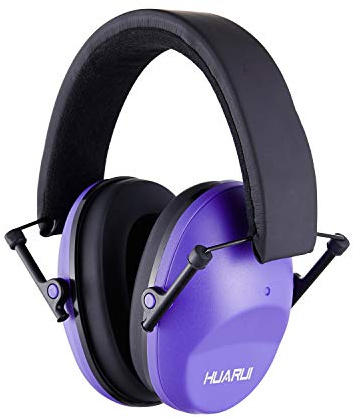 HUARUI Noise Cancelling Ear Muffs, Ear Protection Safety Earmuffs for Shooting, Noise Reduction for Adults Kids Autism Hearing Protection (Light Purple)