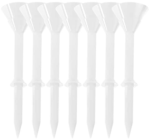 FINGER TEN Golftees Kunststoff Tee Lang 83mm 60 Count, Plastik Weiß Tees 3 1/4 Zoll Professional Unzerbrechliche Packung für Matte