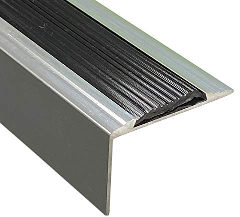 Stair Edge Nosing Trim Aluminium - 900mm x 46mm x 30mm - Anti Slip Tread - Nose Edging - Screw Down by Grandismo®