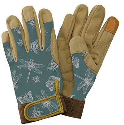 Kent & Stowe premium komfort trädgårdshandskar grön fladder insekter damer (medium)