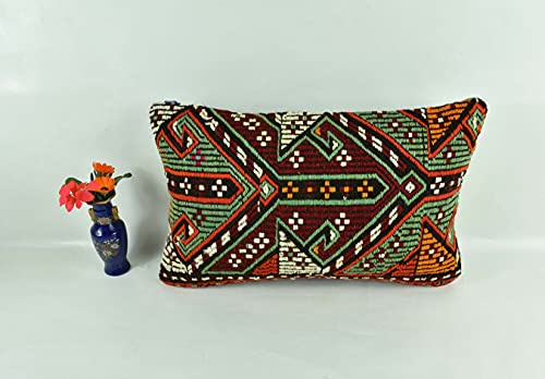 kelim kissen 30x50 cm handgefertigt kelim kissenbezug orientalische kissen kopfkissen viereckig dekorative bohemian kissenhülle dekokissen sofakissen zierkissen code A1788