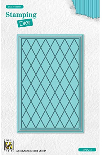 Nellie's Choice Fustella con Embossing, Griglia Stamping Die, 9.5 x 14 cm Rechthoek, per Biglietti, Natale, Scrapbooking, Fai da Te, DIY, Blu, 95x140mm