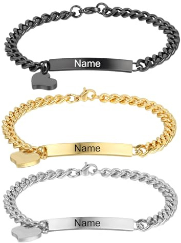 Damen Armband mit Herz Anhänger: Edelstahl Damenarmband Herz Armkette Personalisiert Schmuck Geschenk für Mädchen Frauen