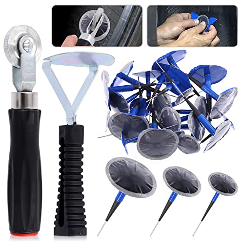 Glarks 26-teiliges Reifenreparatur-Patch-Werkzeug-Set, inklusive 1xReifen-Patch-Rolle, Motorrad, Elektrofahrzeuge