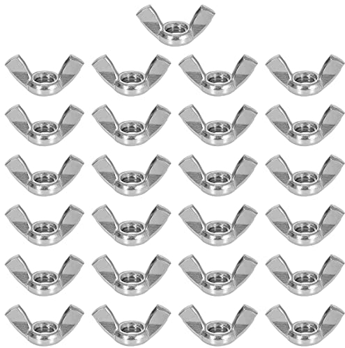 Disnace 25 PCS Dado a Farfalla, Wing Nuts Acciaio Inossidabile Set di Dadi con Alette hand Twist stringere Hardware dado fissaggio parti Standard Certificato Per Auto Macchinari Mobili (M6)