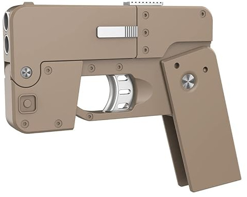 Handy Form Folding Soft Bullet Gun Spielzeug, 2023 Deformation Folding Handy Shell Auswerfen Spielzeugpistole mit Patronenhülse Organisation und Kugeln -Desert