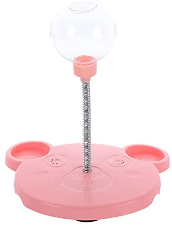GUSHE Leaking Treats Ball Pet Feeder Toy, Cat Treat Dispenser Ball, Dog Treat Dispenser Toy, Interactive Cat Feeder Toy, Pet Slow Feeder Toy Ball, Food Dispenser for Puppy Small Dogs Cats (Pink)