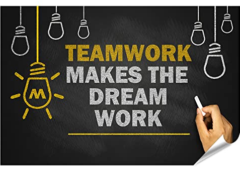 islandburner XXL Bild Poster Teamwork Makes Dream Work Tafel Schild Für Büro Motivation Premium Bilder Fotodruck IKNU-PGR