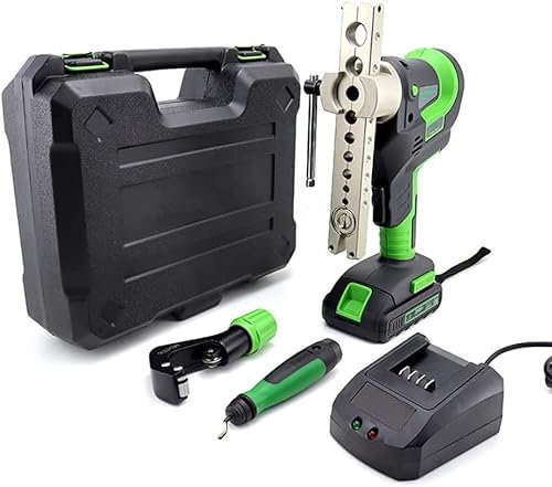 Elektrisches Bördelwerkzeug, kabelloses 1/4-3/4-Rohr-Expander-Werkzeug-Kit, exzentrisches HVAC-Bördelwerkzeug mit Rohrschneider und Entgrater, 5 Sek. schnelles Bördeln für weiche Kupfer-/Aluminium