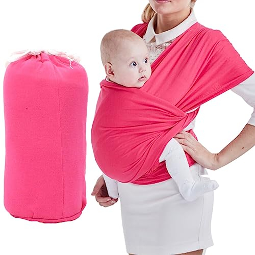 ISAKEN Sling Babytrage, Baby Wrap Babytrage, Weich und Atmungsaktiv Babybauchtrage Ring-Sling Babytrage Wraps, Baby Baby Hängematte für Neugeborene bis 15 KG