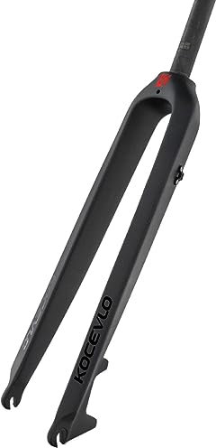 LHHL Fibra di Carbonio 26/27.5/29 MTB Forcella Rigida 28,6mm Tubo Dritto 1-1/8 Mountain Bike Forcelle Anteriori Freno A Disco QR Forcelle da Bicicletta (Color : Black, Size : 29)