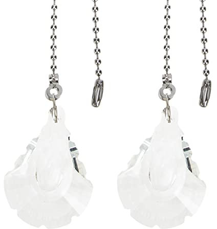 DOITOOL 2piezas Cadena De Tirón Para Ventilador Extensor De Cadena Forma De Concha Accesorio Decorativo Para Lámparas y Ventiladores De Techo Transparente Fácil De Instalar y Limpiar