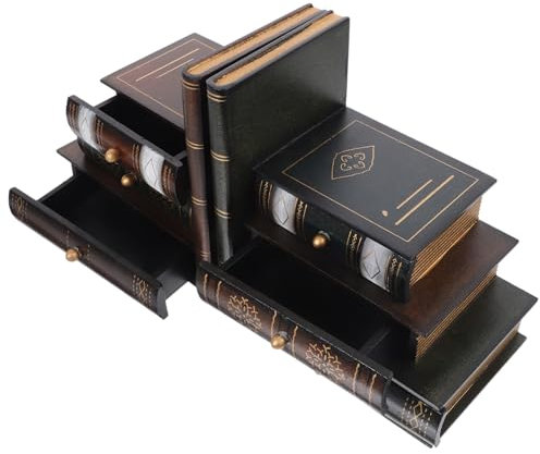 WOFASHPURET Kasten Europäische Retro-buchstützen Versteckter Speicher Dekorative Bücherbox Gefälschte Buchbox Vintage Dekorativer Antikes Buch Zur Dekoration Buchen Hölzern Dekorationen