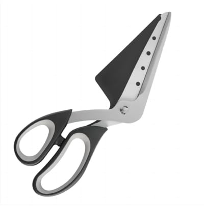 2-in-1 Pizza Cutter and Server, Stainless Steel Blade, Ergonomic Soft Grip Handle, Easy to Clean, Pizza Scissor and Spatula Combo, Multi-Purpose Kitchen Tool