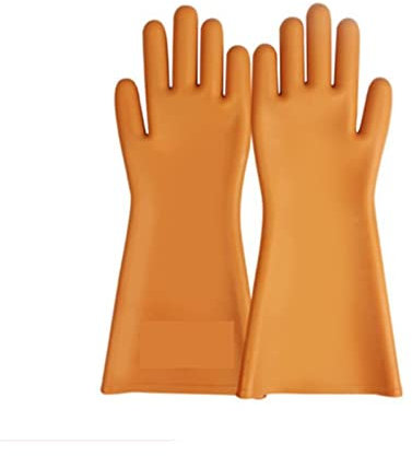 YQVEOT Guanti di gomma protettivi anti-elettricità Guanti isolanti elettrici professionali ad alta tensione Guanti da lavoro di sicurezza for elettricisti - Guanti da lavoro(Orange,25KV_ONE-SIZE)