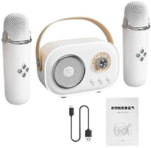 Micrófono de Karaoke Inalámbrico con Altavoz,Kit de Altavoces de Karaoke Inalámbrico | Micrófono de karaoke inalámbrico para niños pequeños - Micrófono portátil para cantar para adultos con cable de c