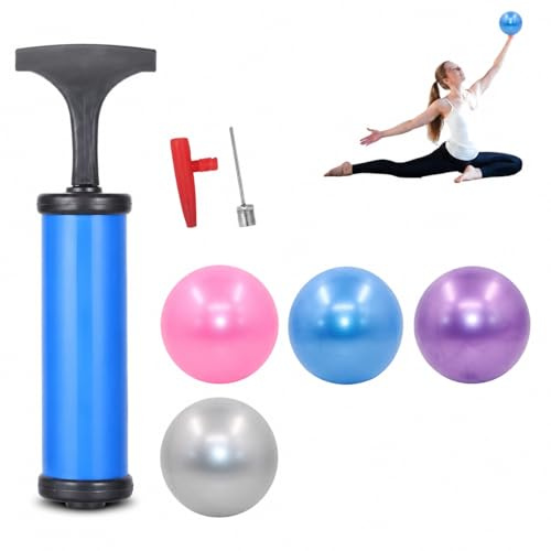 CZAYEFNH 4 Piezas Pelota de Pilates, 25cm Pelota de Yoga, Hinchador Incluido, fitball para Ejercicios Gimnasia, Fitness, Yoga