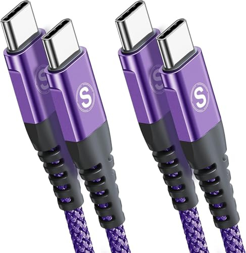 Cavo USB C a USB C [2 pezzi 1m], [Ricarica rapida PD 60W] Cavo usb type-c per con i phone 17 16 15 Pro Max, MacBookPro, iPad Pro/Air/mini6, Samsung Galaxy S26/S25/S24/S23/S22,Note 20,Sony, Pixel