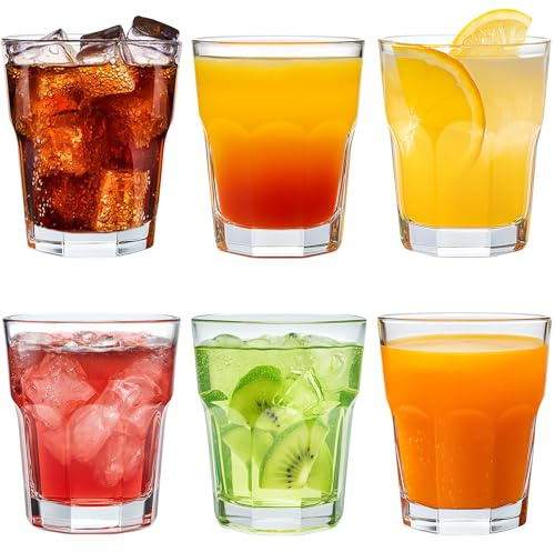 KONZEPT Gläser Set 6 teilig - 240 ml, stapelbar und Pb-frei, Trinkgläser aus kristallklarem, hochwertigem Glas, ideal für Drinks, Säfte, kohlensäurehaltige Getränke und Wasser